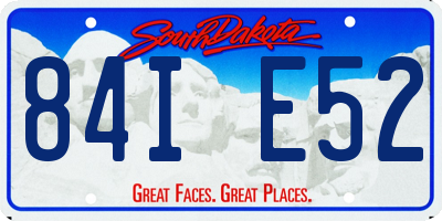 SD license plate 84IE52