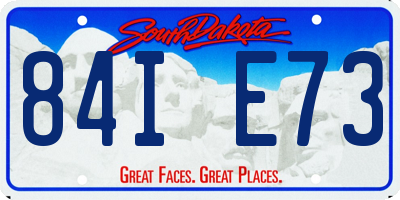 SD license plate 84IE73