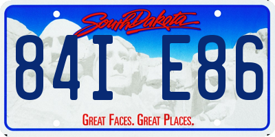 SD license plate 84IE86