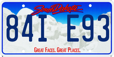 SD license plate 84IE93