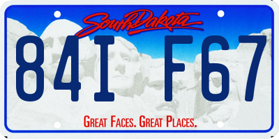 SD license plate 84IF67