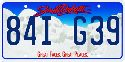 SD license plate 84IG39