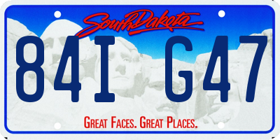 SD license plate 84IG47