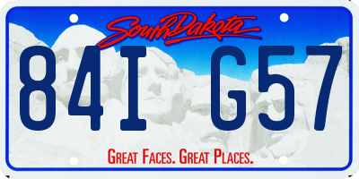 SD license plate 84IG57