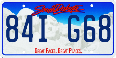 SD license plate 84IG68