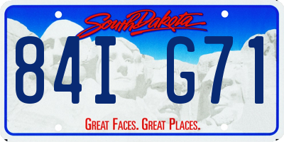 SD license plate 84IG71