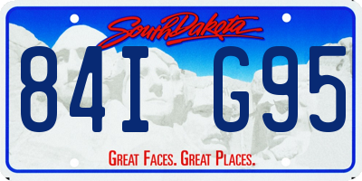 SD license plate 84IG95