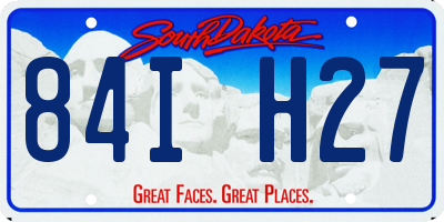SD license plate 84IH27