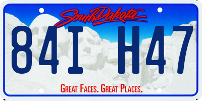 SD license plate 84IH47