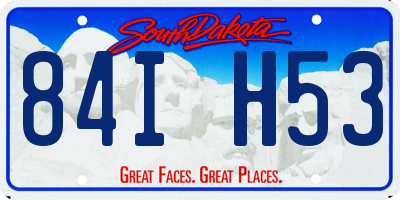 SD license plate 84IH53
