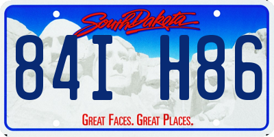 SD license plate 84IH86