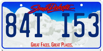 SD license plate 84II53