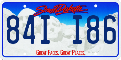SD license plate 84II86