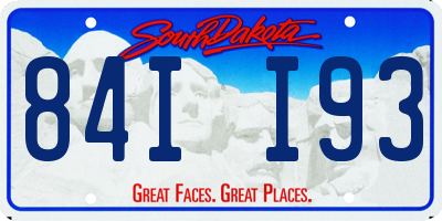 SD license plate 84II93