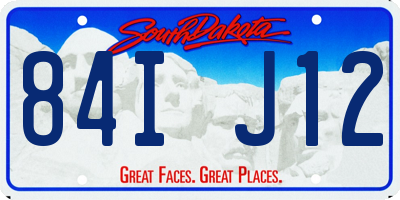 SD license plate 84IJ12