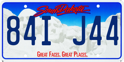 SD license plate 84IJ44