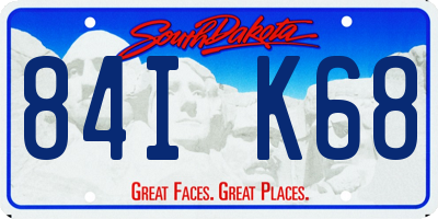 SD license plate 84IK68