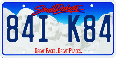 SD license plate 84IK84