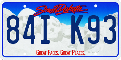 SD license plate 84IK93