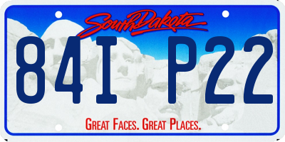 SD license plate 84IP22