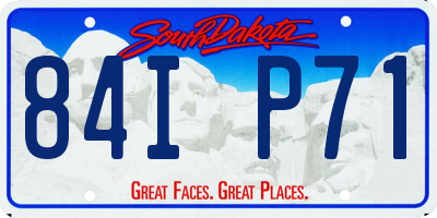 SD license plate 84IP71