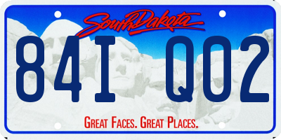 SD license plate 84IQ02