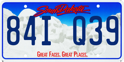 SD license plate 84IQ39