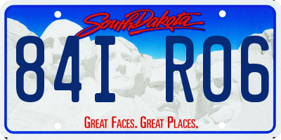 SD license plate 84IR06