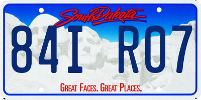 SD license plate 84IR07