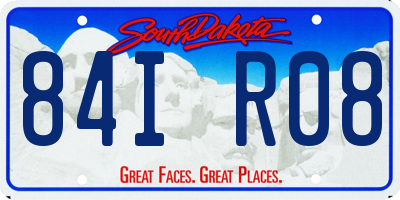 SD license plate 84IR08