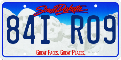 SD license plate 84IR09