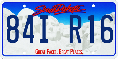 SD license plate 84IR16