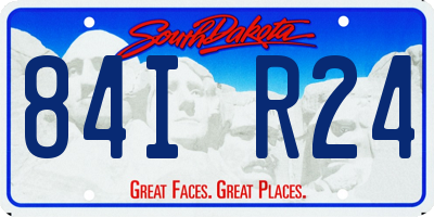 SD license plate 84IR24