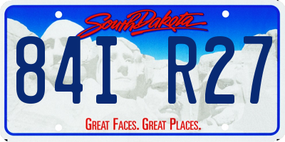 SD license plate 84IR27