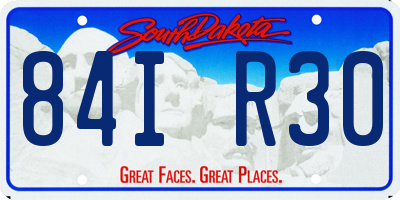 SD license plate 84IR30
