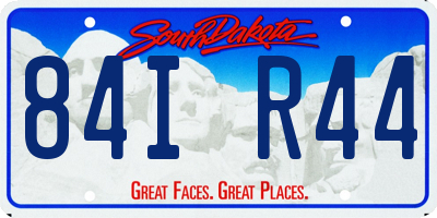 SD license plate 84IR44