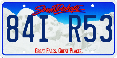 SD license plate 84IR53