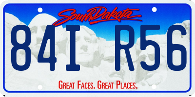 SD license plate 84IR56
