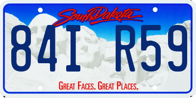 SD license plate 84IR59