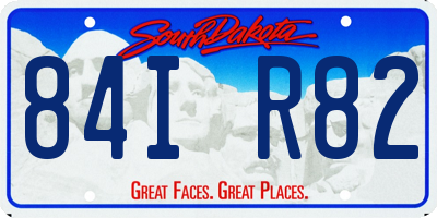 SD license plate 84IR82