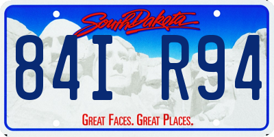 SD license plate 84IR94