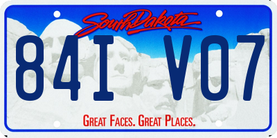 SD license plate 84IV07