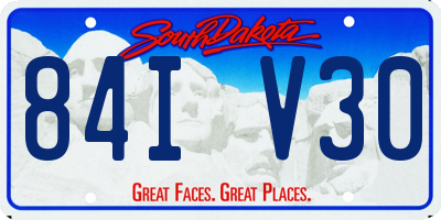 SD license plate 84IV30