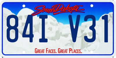 SD license plate 84IV31
