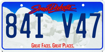 SD license plate 84IV47