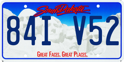 SD license plate 84IV52