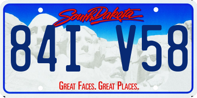 SD license plate 84IV58