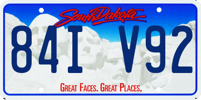 SD license plate 84IV92