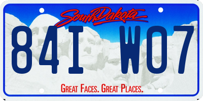 SD license plate 84IW07