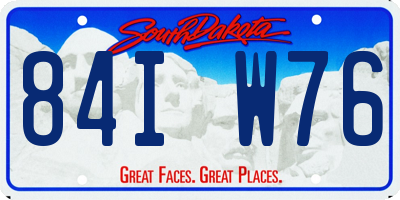 SD license plate 84IW76